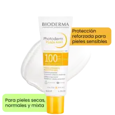 Protector solar para pieles muy sensibles 100 spf fluide max photoderm marca Bioderma