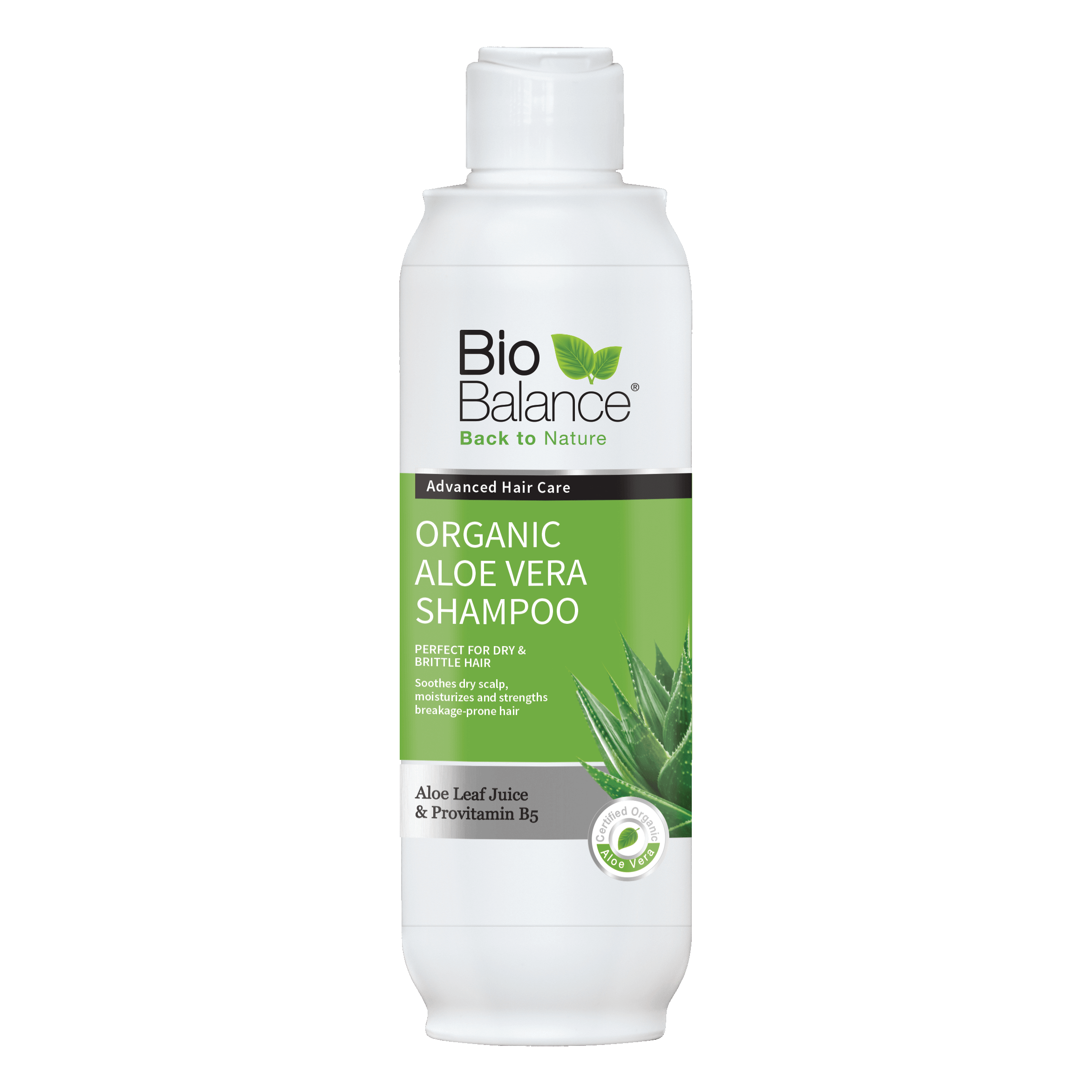 Shampoo ideal para cabello seco y quebradizo de áloe vera y vitamina B5 de Bio Balance