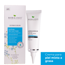 Hidratante DermaSebum, crema para piel mixta a grasa, disminuye la grasitud y aclara la piel