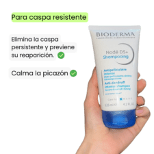 Shampoo para caspa persistente dermatológico con resultados comprobados en pruebas con sujetos de la marca Bioderma Nodé DS+ Shampooing