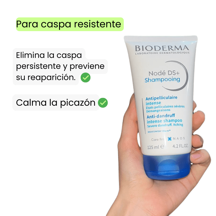 Shampoo para caspa persistente dermatológico con resultados comprobados en pruebas con sujetos de la marca Bioderma Nodé DS+ Shampooing