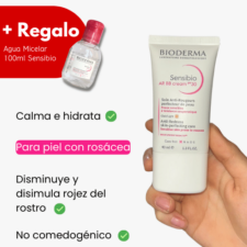 Sensibio AR BB cream 30 SPF para piel con rosacéa, no comedogénico de la marca Bioderma