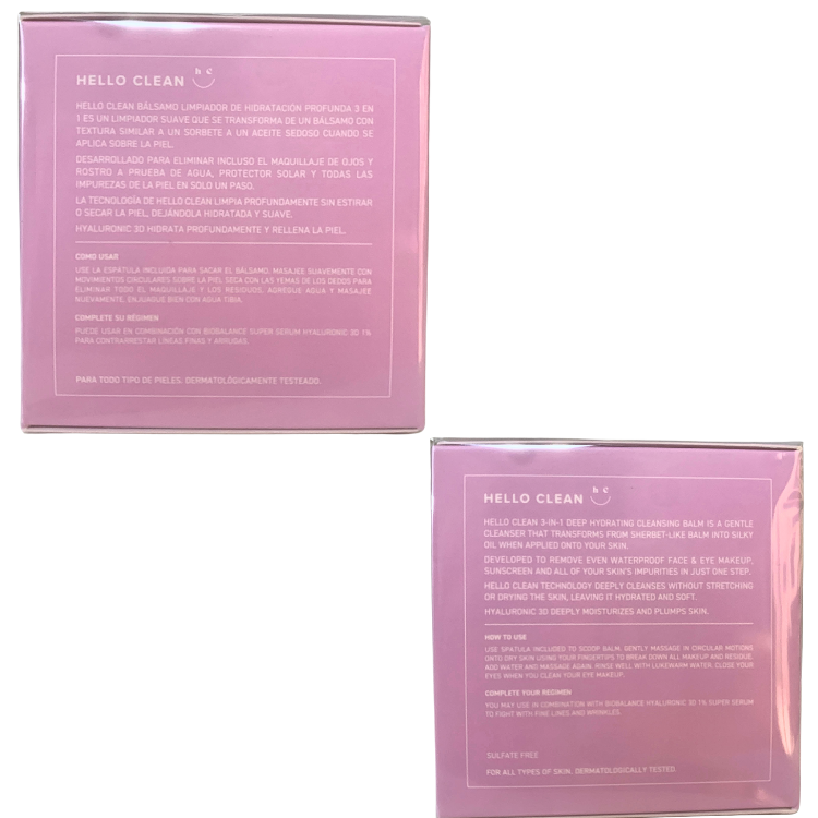informacion general de la caja Bálsamo limpiador con Hialuronic 3D Bio Balance
