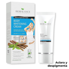 Crema blanqueadora corporal de Bio Balance, aclara y despigmenta