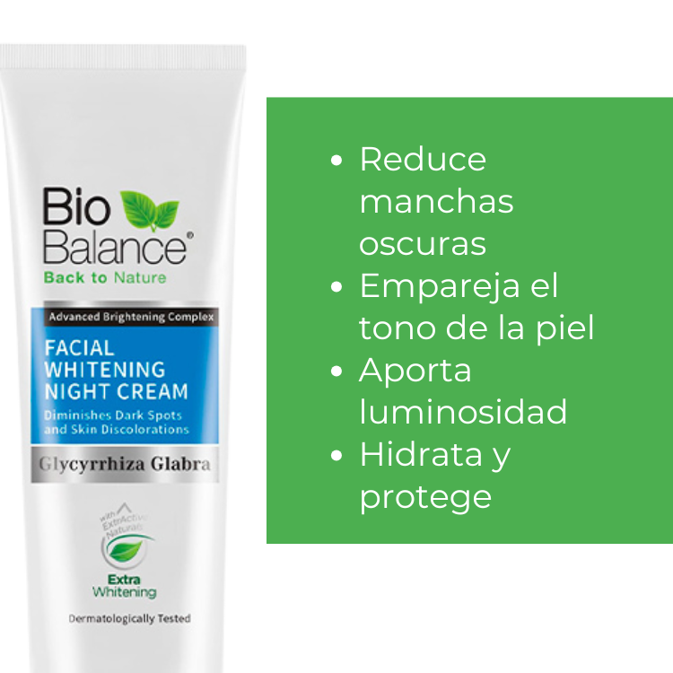 descripcion breve de Crema blanqueadora facial de Bio Balance