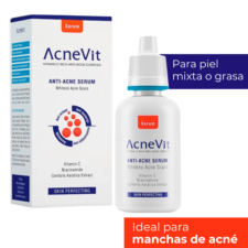 Suero AcneVit, disminuye manchas de acne, mejora la textura de la piel