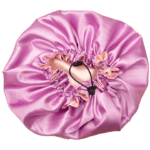 Gorro de satín lila antrifrizz para dormir y amanecer con el pelo lindo hecho en Paraguay