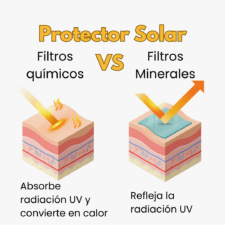 Protectores solares minerales vs filtros químicos diferencia