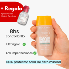 Protector solar 100% mineral Photoderm Nude Touch 50FPS de Bioderma ultra ligero para piel mixta a grasa