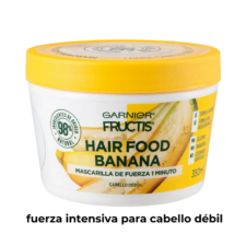 Mascarilla Fructis Hair Food BANANA, fuerza intensiva para el cabello debil
