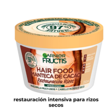 Mascarilla Fructis Hair Food MANTECA DE CACAO, restauracion intensiva para rizos secos