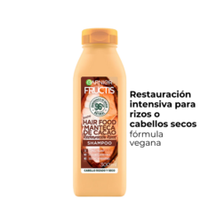 Shampoo Fructis Hair Food MANTECA DE CACAO, restauracion intensiva para rizos o cabellos secos