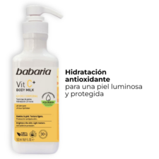 Crema corporal de Vitamina C Babaria, hidratacion antioxidante qque deja la piel luminosa y protegida