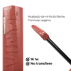Labial Superstay Vinyl INK Nude 120 Punchy maybelline, acabado de vinilo brillante