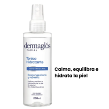 Tónico hidratante descongestivo Dermaglós, calma, equilibra e hidrata la piel