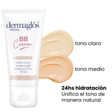 Crema con color Dermaglós BB Cream FPS30 unifica el tono de la piel de manera natural