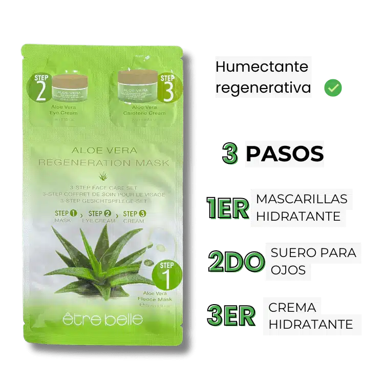Mascarilla Facial de 3 pasos con Aloe Vera