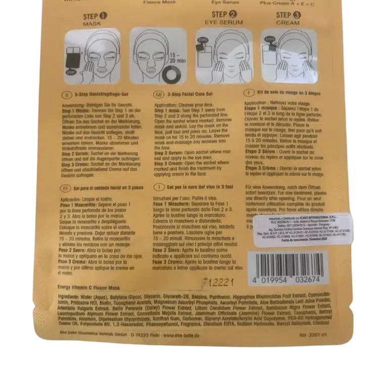 Mascarilla Facial de 3 pasos con Vitaminas A+E+C - Imagen 2