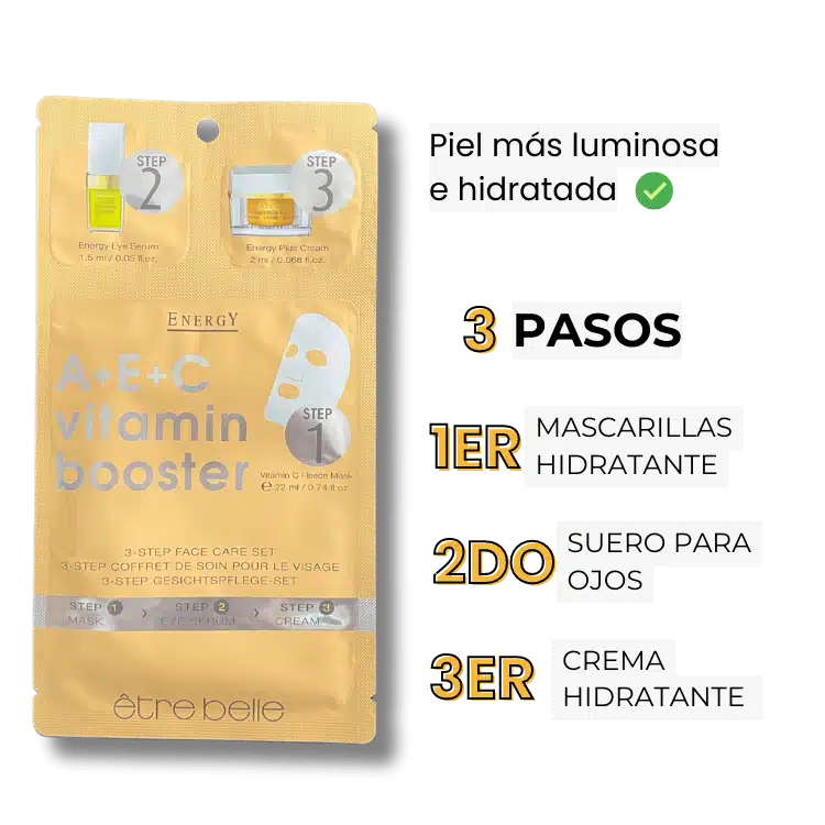 Mascarilla Facial de 3 pasos con Vitaminas A+E+C