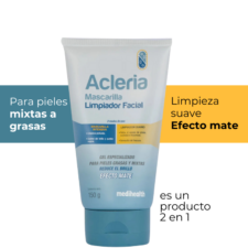 Acleria mascarilla limpiador facial, limpia suavemente, efecto mate para pieles mixtas a grasas