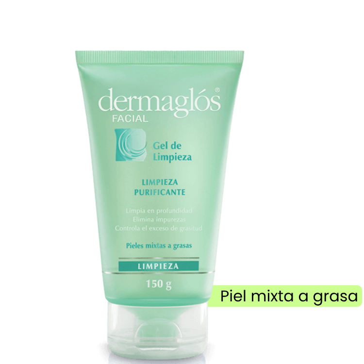 Gel de limpieza purificante piel mixta a grasa Dermaglós, elimina la oleosidad de la piel