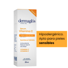 Suero de 10% Vitamina C Dermaglós apto para pieles sensibles, hipoalergenico