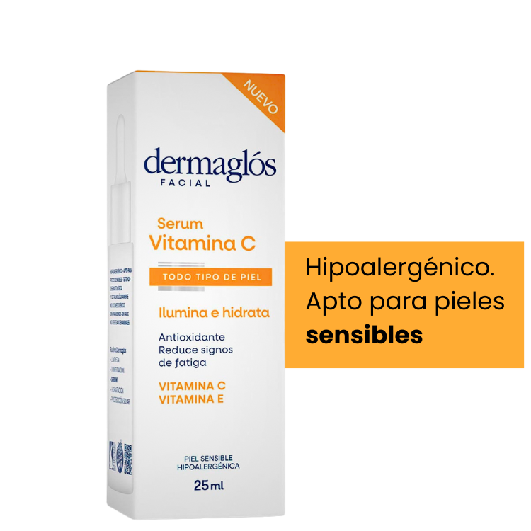 Suero de 10% Vitamina C Dermaglós apto para pieles sensibles, hipoalergenico