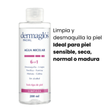 agua micelar 6 en 1 dermaglos