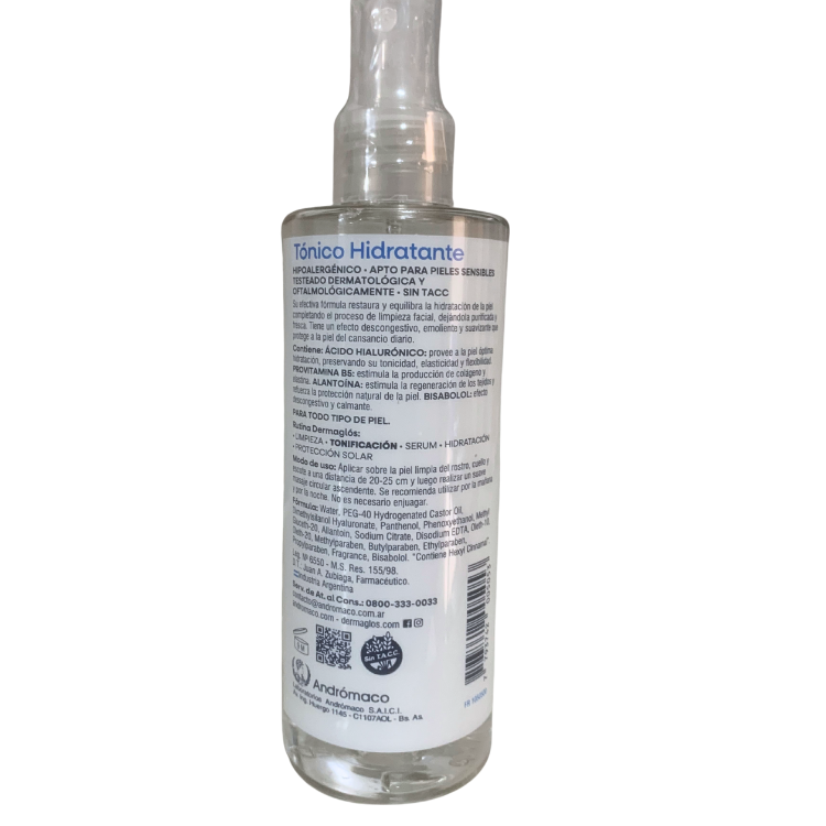 informacion del producto Tónico hidratante descongestivo Dermaglós