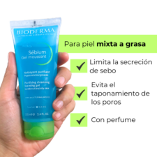 Sébium Gel Moussant 100ml. piel mixta a grasa, limita la secrecion de sebo