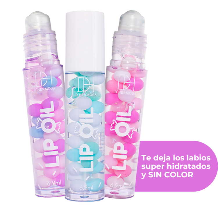 Lip Oil Roll-on D'Hermosa, brillo con roll-on