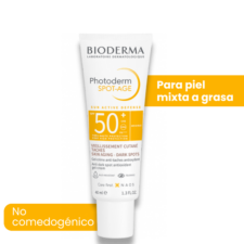 Photoderm SPOT-AGE SPF 50+, para piel mixta a grasa, proteccion UVA y UVB, previene signos del envejecimiento