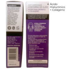 informacion de la caja de la Crema para contorno de ojos Antiarrugas de Tortulan