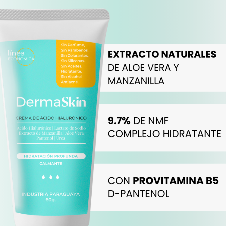 Beneficios y detalles de la crema en gel de ácido hialurónico hidratación profunda DermaSkin