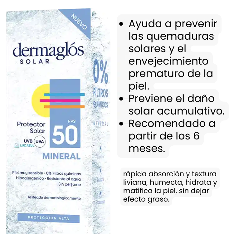 Dermaglós Solar FPS50 Mineral Emulsión x 90 gr - Imagen 2