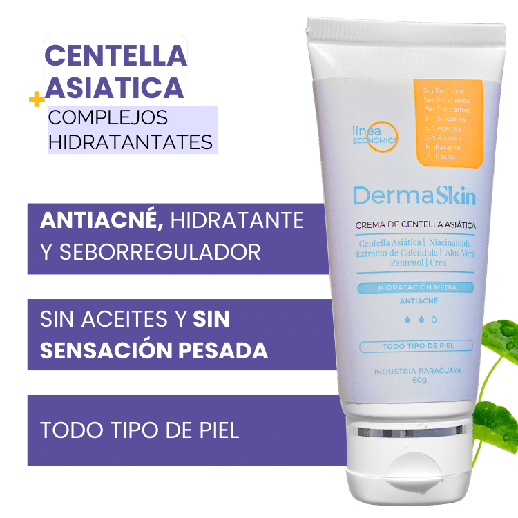 Crema antiacné para todo tipo de piel y pieles muy sensibles crema que no irrita de centella asiática con niacinamida dermaskin