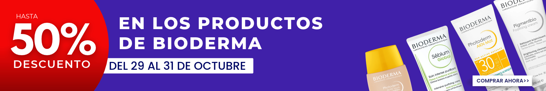 Bioderma hasta 50% de descuento — del 29 al 31 de octubre